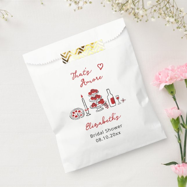 Sachets En Papier Nourriture Italienne C'est Amore Shower de Mariage (Scellé)