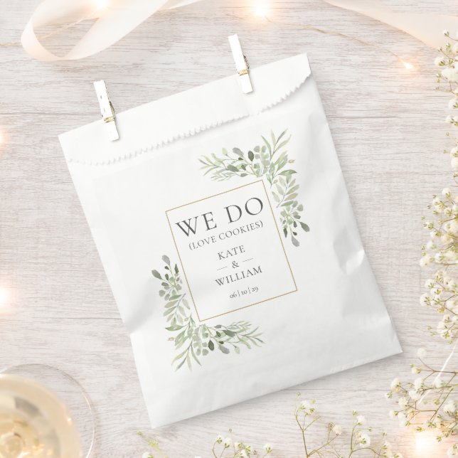 Sachets En Papier Nous aimons les cookies de verdure de mariage (Coupé)