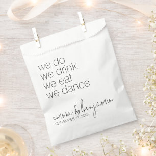 Sachets En Papier Nous Buvons Mangeons Dansons - Mariage Moderne