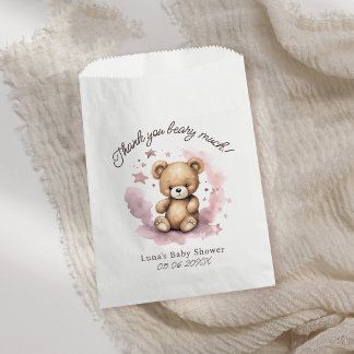 Sachets En Papier Nous pouvons à peine attendre la Baby Shower Rose 