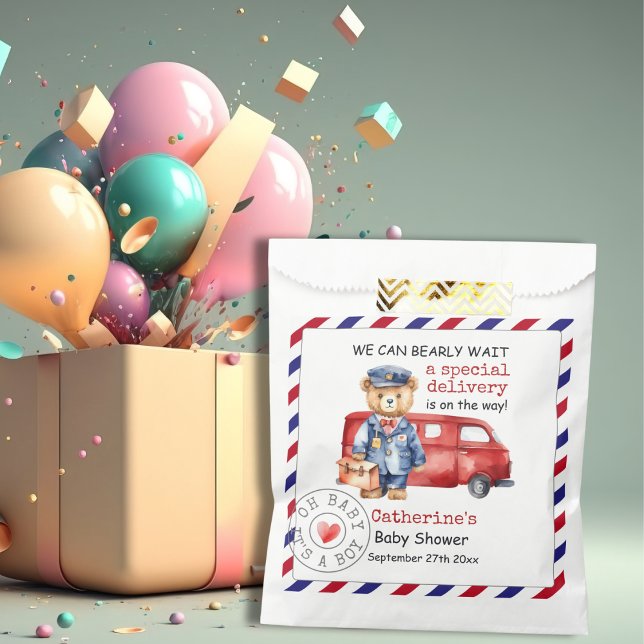 Sachets En Papier Nous pouvons attendre avant le Baby shower de livr (Créateur téléchargé)