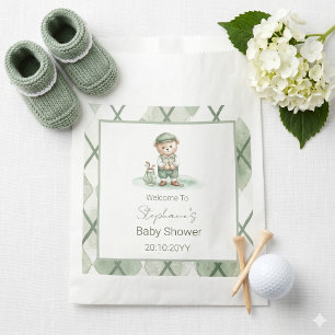 Sachets En Papier Nouveau au Club  Baby Shower de l'ours de golf ver