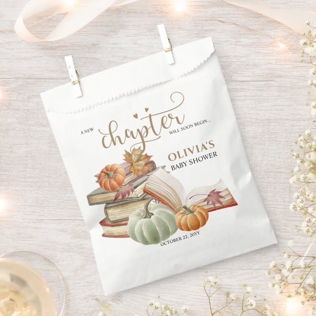 Sachets En Papier Nouveau chapitre thème Citrouille Baby shower d'au (Coupé)
