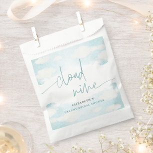 Sachets En Papier Nuage Neuf Fête des mariées bleue et blanche rêve