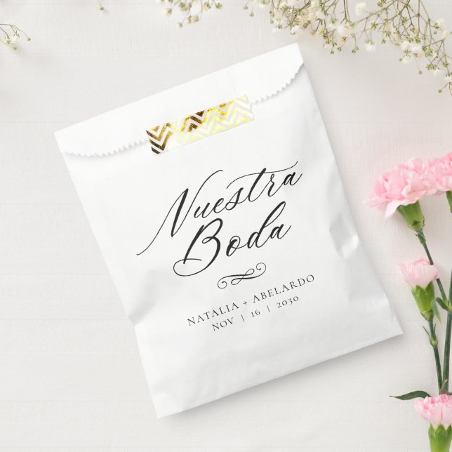 Sachets En Papier Nuestra Boda Mariage mexicain Treat Bags (Scellé)