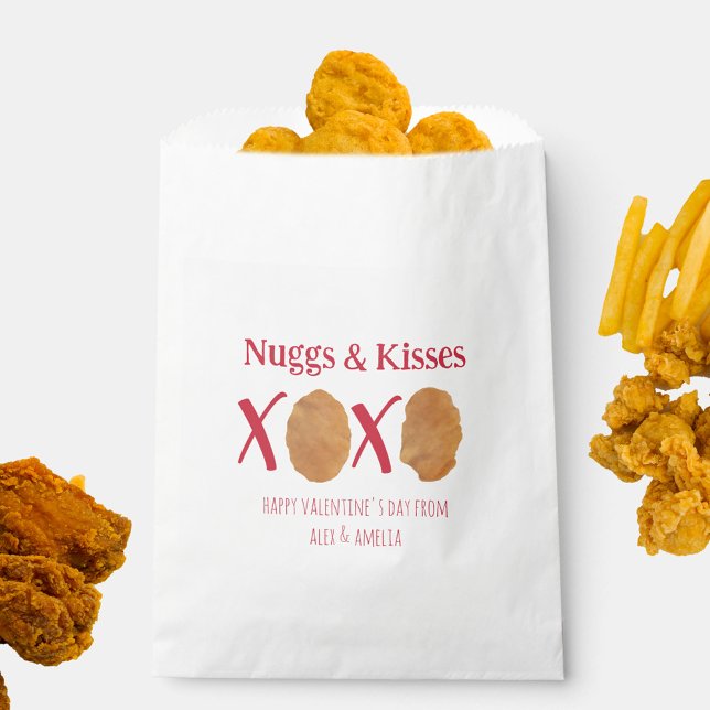 Sachets En Papier Nugs & Baisers Poulet Nuggets Punny Valentine (Créateur téléchargé)