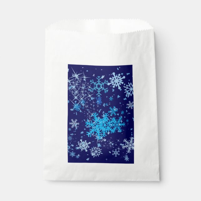 Sachets En Papier Nuit de Noël neige (Devant)