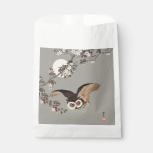 Sachets En Papier Nuit Japonaise Chouette Lune Bois Coupe Flying Nig