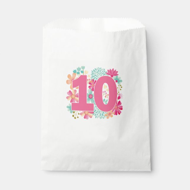 Sachets En Papier Numéro 10 Anniversaire du dixième anniversaire (Devant)