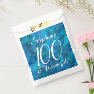 Sachets En Papier Ocean Blue 100 et merveilleuse fête d'anniversaire
