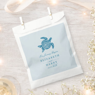 Sachets En Papier Ocean Sea Turtle, Sea Blue Beach Wedding