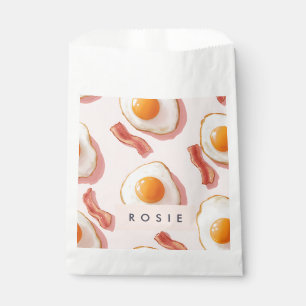 Sachets En Papier Oeufs frits roses personnalisés et Motif de bacon