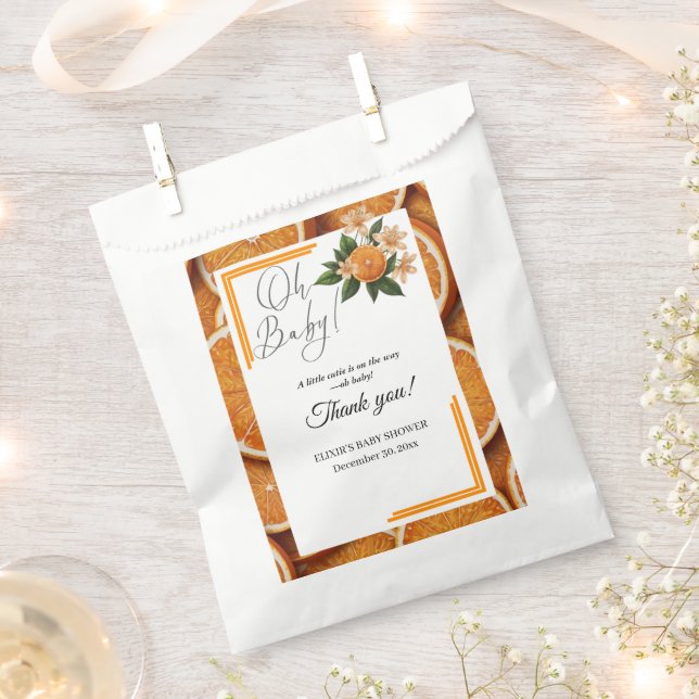Sachets En Papier Oh Baby A Little Cutie Orange Citrus Baby shower (Coupé)