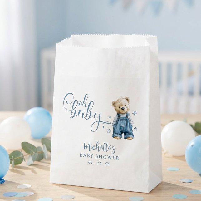 Sachets En Papier Oh Baby Blue Jean Baby Denim Baby Shower (Créateur téléchargé)