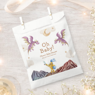 Sachets En Papier Oh Baby Médiéval Fairytale Dragon Baby shower garç