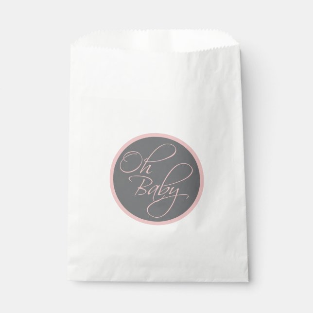 Sachets En Papier Oh Baby Posh Baby shower pour fille (Devant)