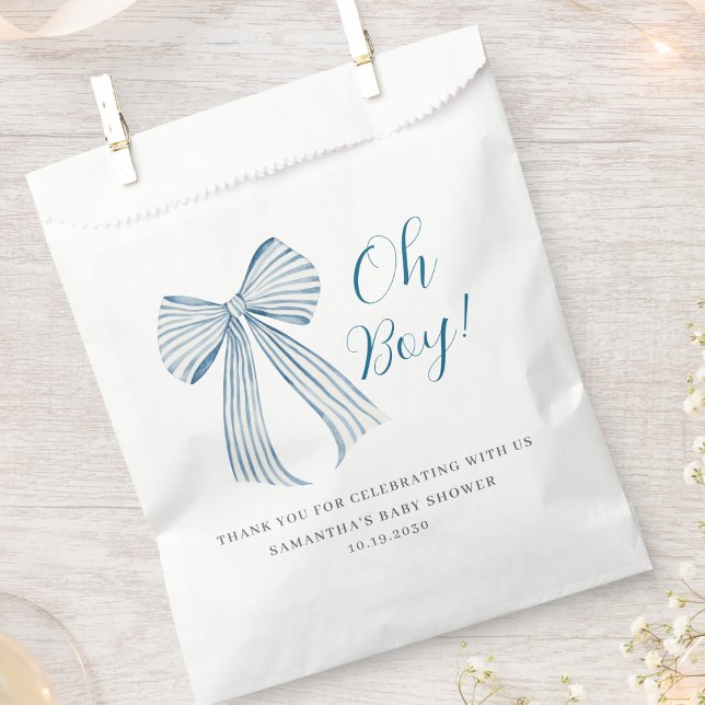 Sachets En Papier Oh Garçon Arc Bleu Baby Shower  (Créateur téléchargé)