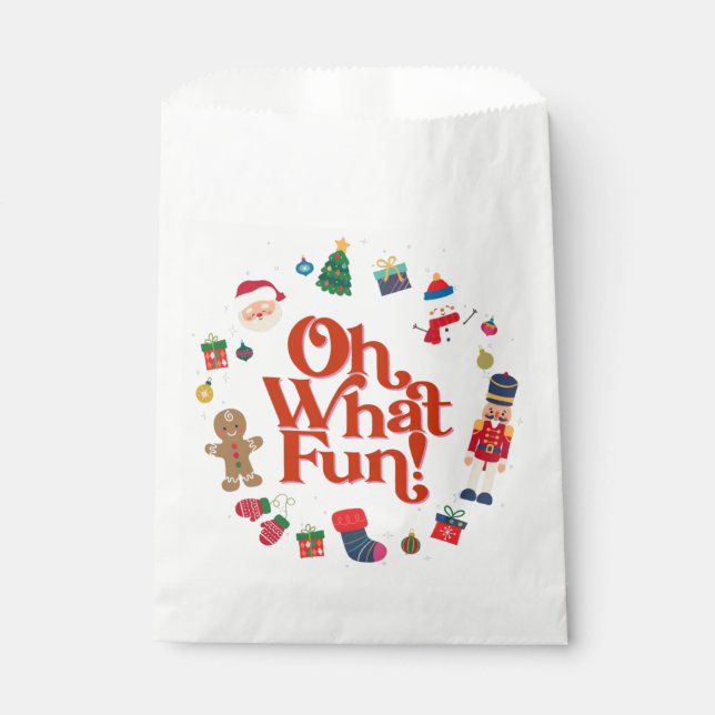 Sachets En Papier Oh Quel Amusant Noël Fête d'anniversaire Faveurs (Devant)