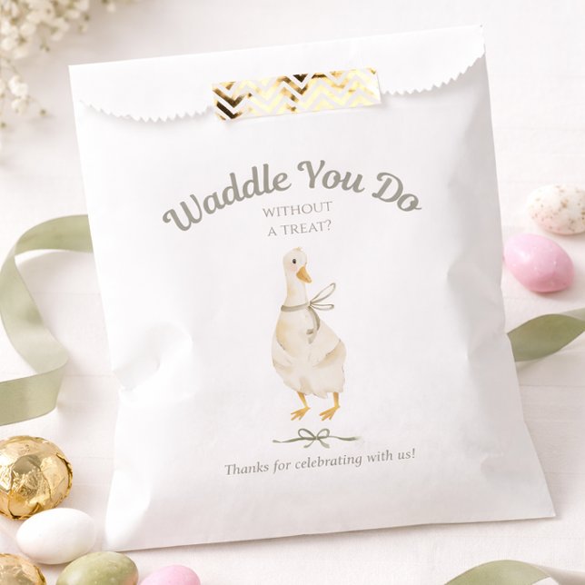 Sachets En Papier Oie en liberté Merci (Goose on the loose Thank you Favor Bag)