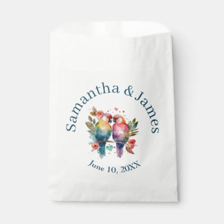 Sachets En Papier Oiseaux de l'amour Aquarelle Pastels