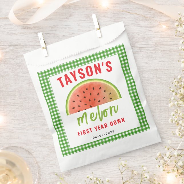 Sachets En Papier One in a Melon 1st Birthday – Cute Watermelon (Coupé)
