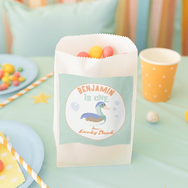 Sachets En Papier One Lucky Duck &  Bubbles Premier Anniversaire Pas (Créateur téléchargé)