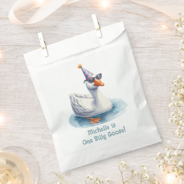 Sachets En Papier "One Silly Goose" Premier anniversaire (Coupé)