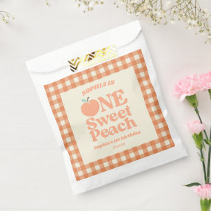 Sachets En Papier One Sweet Peach Orange Première fête d'anniversair