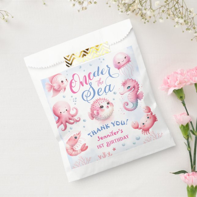 Sachets En Papier ONEder La Mer 1er Anniversaire Filles rose mignonn (Scellé)