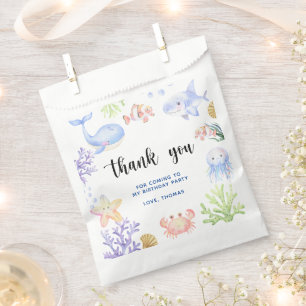 Sachets En Papier Oneder sous la mer Joyeux anniversaire sous la mer