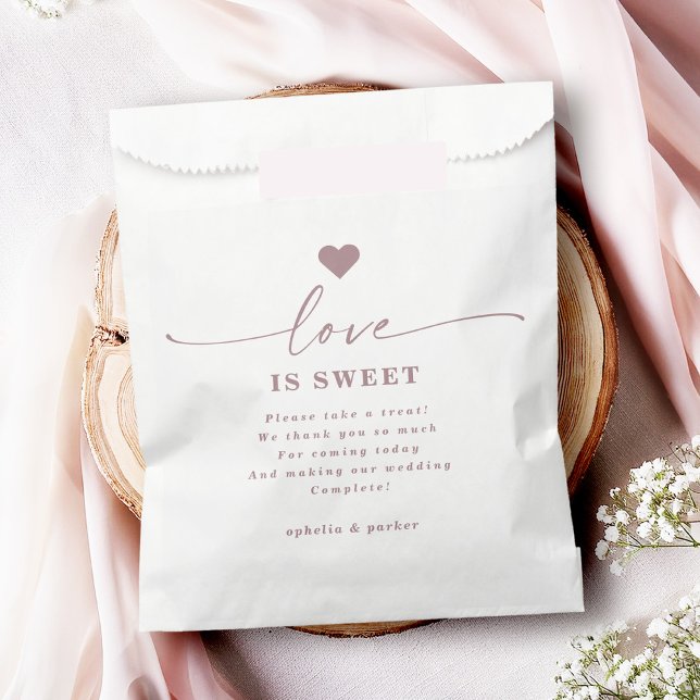Sachets En Papier Ophelia Dusty rose Mariage L'amour est doux (Say "I DO" to Romantic Watercolor Florals and a Cottagecore Vibe with the Ophelia Wedding Suite.)