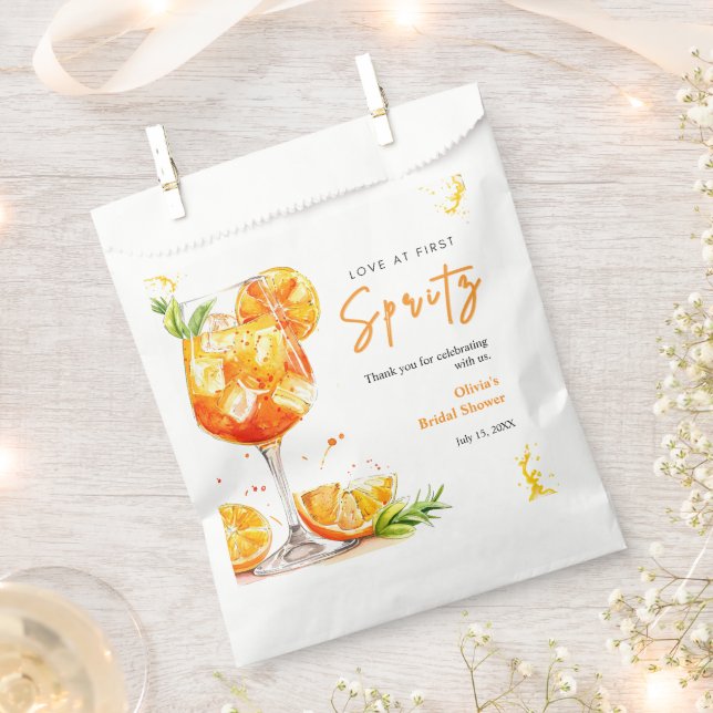 Sachets En Papier Orange Cocktail Love at First Spritz Bridal Shower (Coupé)