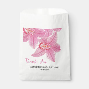 Sachets En Papier Orchidée rose douce Merci d'anniversaire