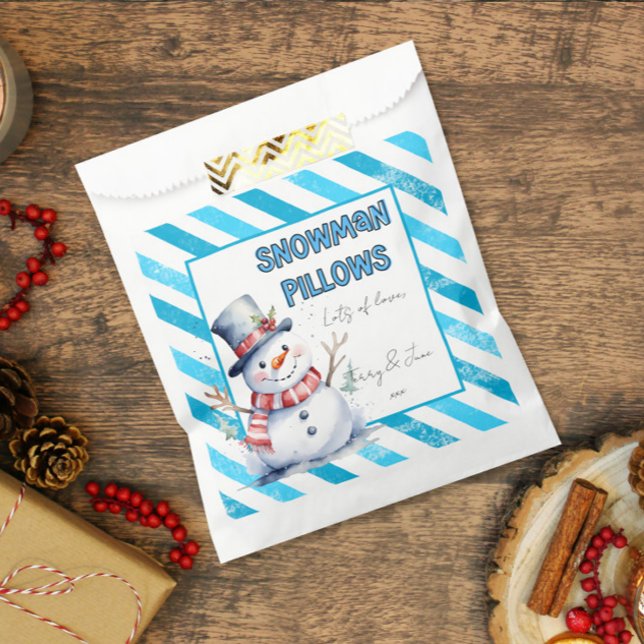 Sachets En Papier Oreiller bonhomme de neige Noël friandise lutin vi (Créateur téléchargé)