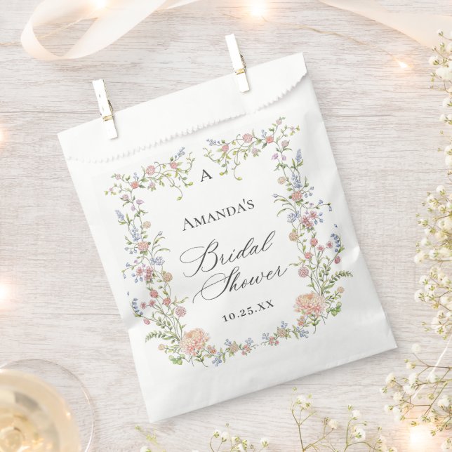 Sachets En Papier Ornate Grace Pastel Blush Floral Fête des mariées (Coupé)