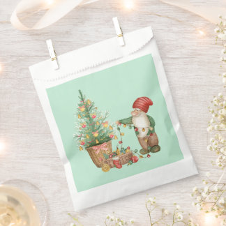 Sachets En Papier Ornements personnalisés de Noël Gnome et arbre