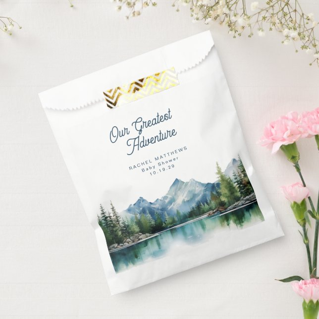 Sachets En Papier Our Greatest Adventure Forest Mountain Baby Shower (Scellé)