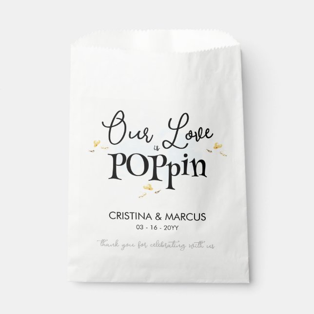 Sachets En Papier Our Love Is Poppin Popcorn (Devant)