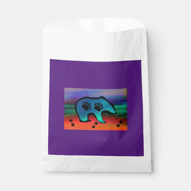Sachets En Papier Ours aurores boréales Esprit Ours (Devant)