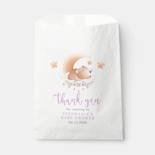 Sachets En Papier Ours dormant sur Cloud Baby Girl (Devant)