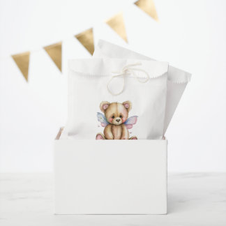Sachets En Papier Ours en peluche avec Merci d'ailes