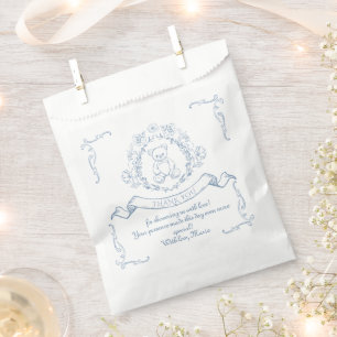 Sachets En Papier Ours en peluche vintage chinoiserie toile Baby sho