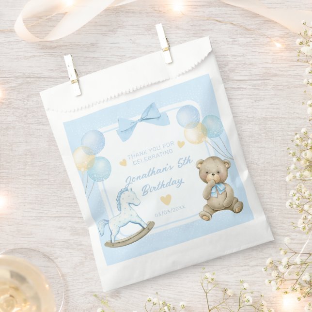 Sachets En Papier Ours En Teddy Et Cheval Rocheux (Coupé)