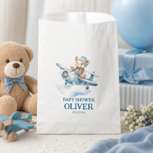 Sachets En Papier Ourson Mignon Avion Bleu Le Temps Passe Un 1er Ann