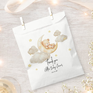 Sachets En Papier Ourson pour Baby Shower Dans la Lune 