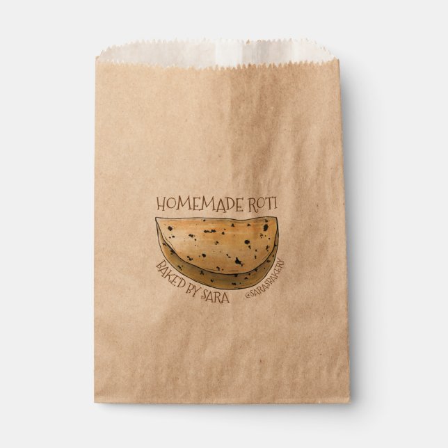 Sachets En Papier Pain De Chapati Indienne Roti Fait Maison, Porté P (Devant)