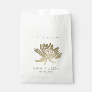 SACHETS EN PAPIER PALE GLAMOREUX OR BLANC LOTUS MARIAGE FLORAL