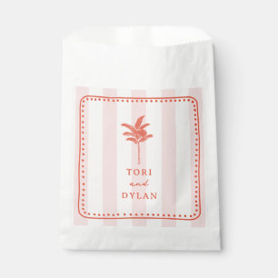 Sachets En Papier Palm Tree Rose rayé Tropical Beach Mariage