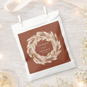 Sachets En Papier pampas bohème moderne herbe rouille botanique turq