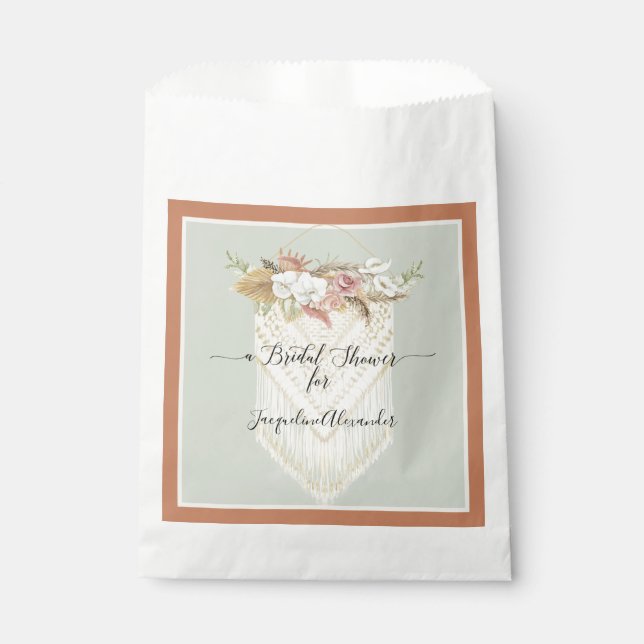 Sachets En Papier Pampas Grass Terra Cotta Floral Vert Bridal (Devant)